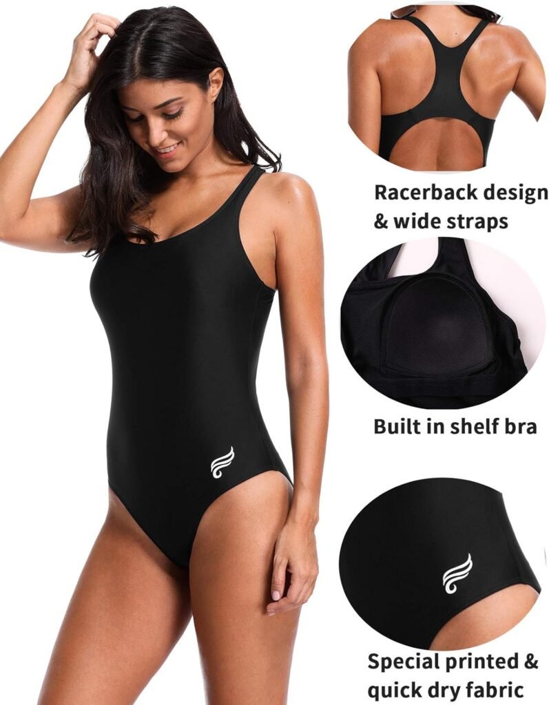 beautyin Womens Pro One Piece Athletic Bathing Suit Color Block Swimsuit