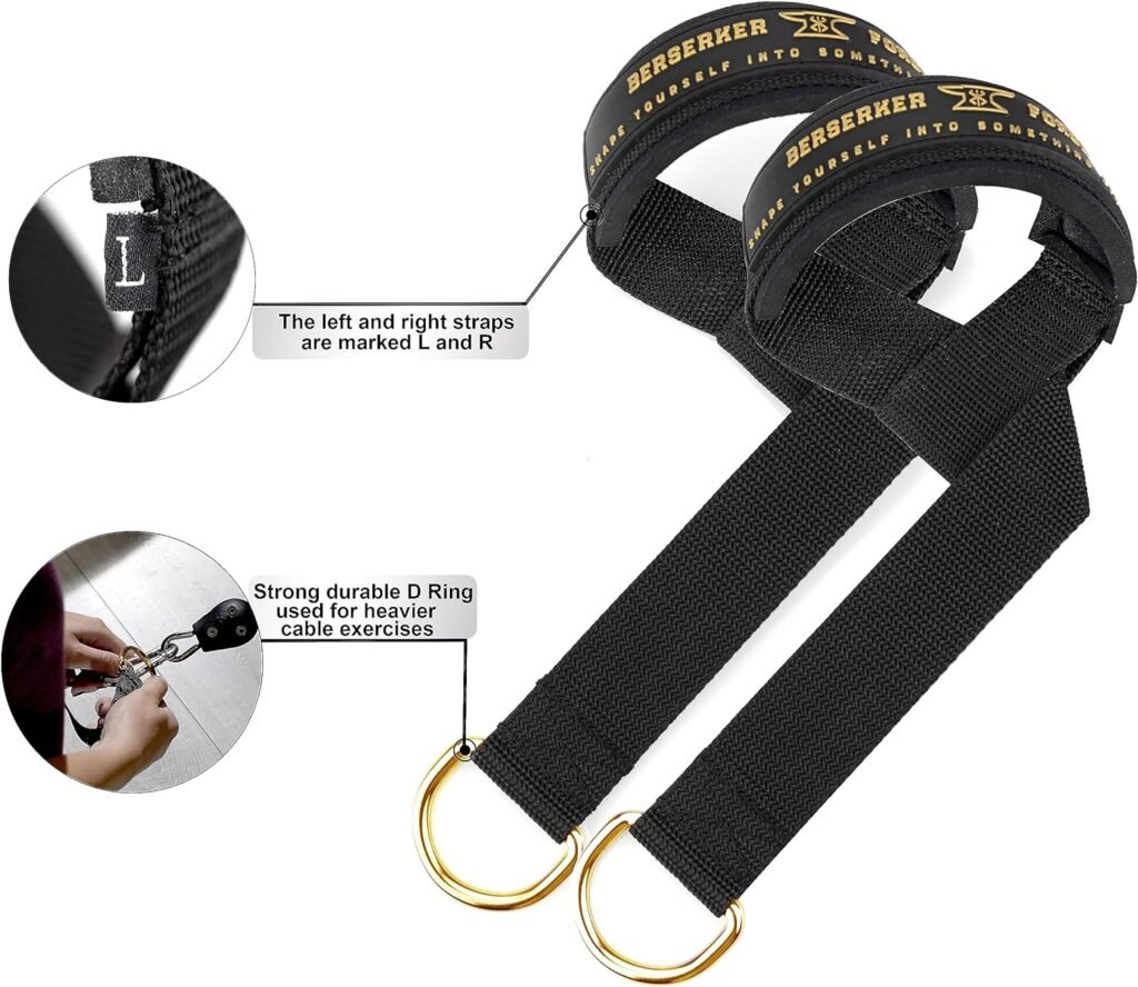 Berserker Forge Weightlifting Wrist Straps with Superior Wrist Support Used for Deadlifting, Bodybuilding, Powerlifting and Newly Designed D-Rings for a Cable Gym Workout! Weight Lifting Straps