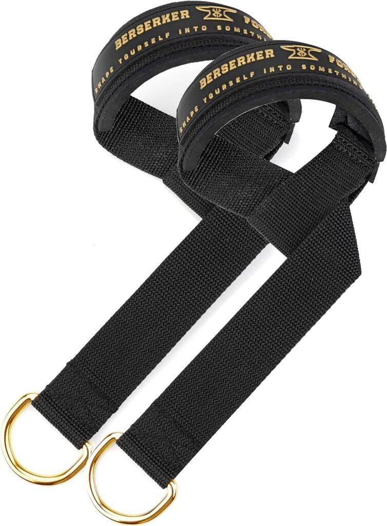 Berserker Forge Weightlifting Wrist Straps with Superior Wrist Support Used for Deadlifting, Bodybuilding, Powerlifting and Newly Designed D-Rings for a Cable Gym Workout! Weight Lifting Straps