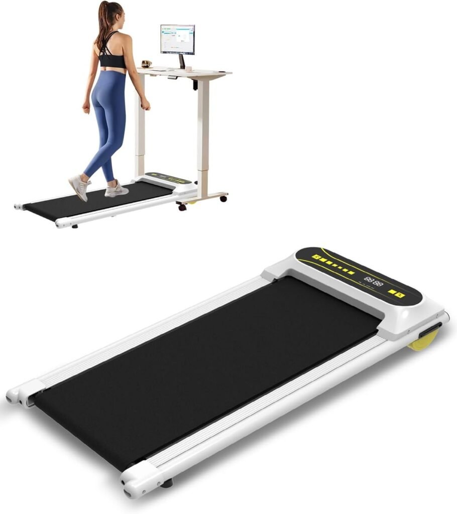 Bestports Under Desk Treadmill, Walking Pad Treadmill Under Desk 2.25HP, Portable Electric Small Treadmills for Home/Office, Compact Mini Running Walking Jogging Machine with Remote Control