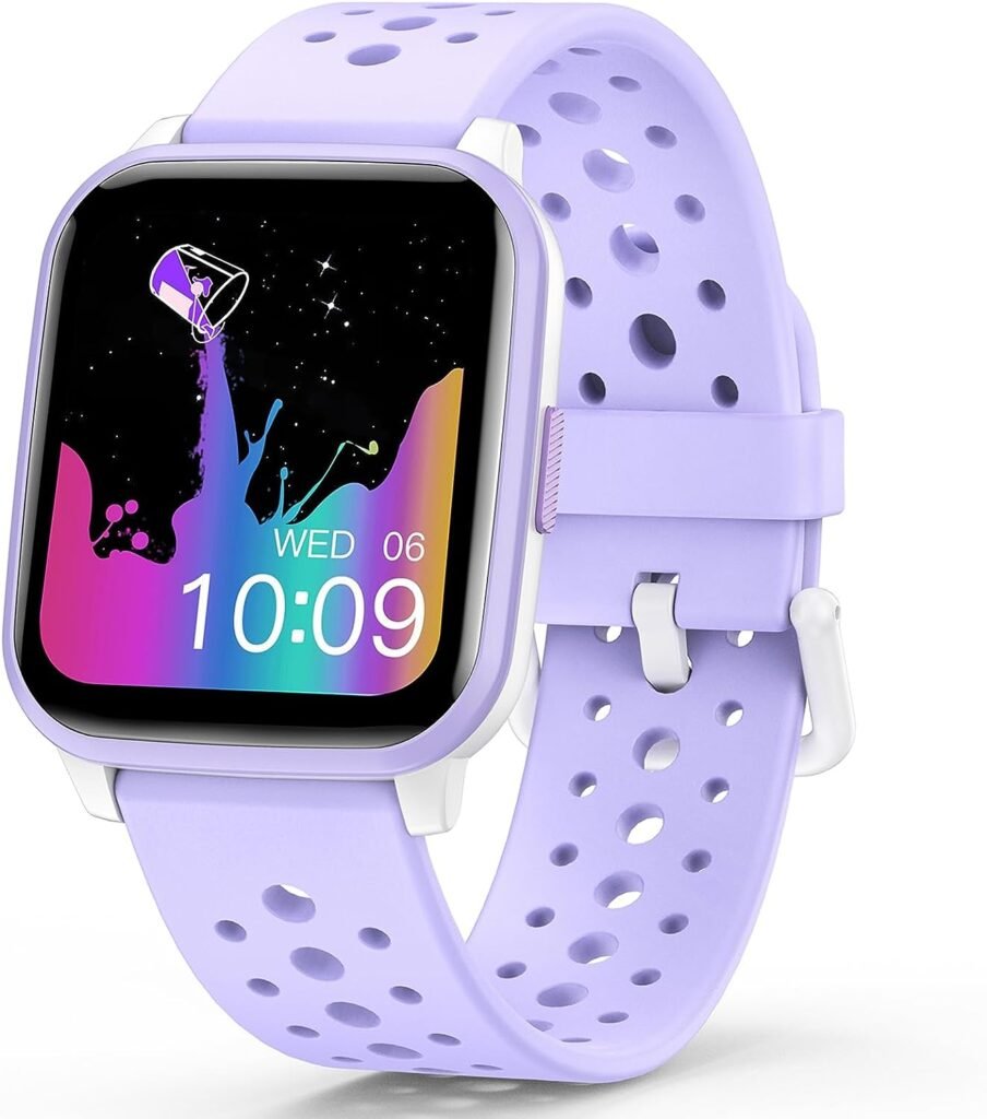 Butele Kids Smart Watch for Girls Boys, Game Smart Watch Gifts for 4-16 Years Old with Sleep Mode 20 Sports Modes 5 Games Pedometer Birthday Gift for Boys Girls (Purple)