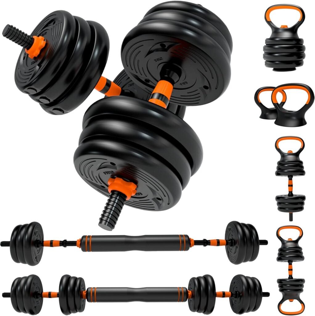 CANMALCHI Adjustable Dumbbells Weights Set 20lbs/33lbs/44lbs for Indoor Workout Dumbbell Weight Barbell Perfect for Bodybuilding Fitness Lifting Training Home Gym Equipment