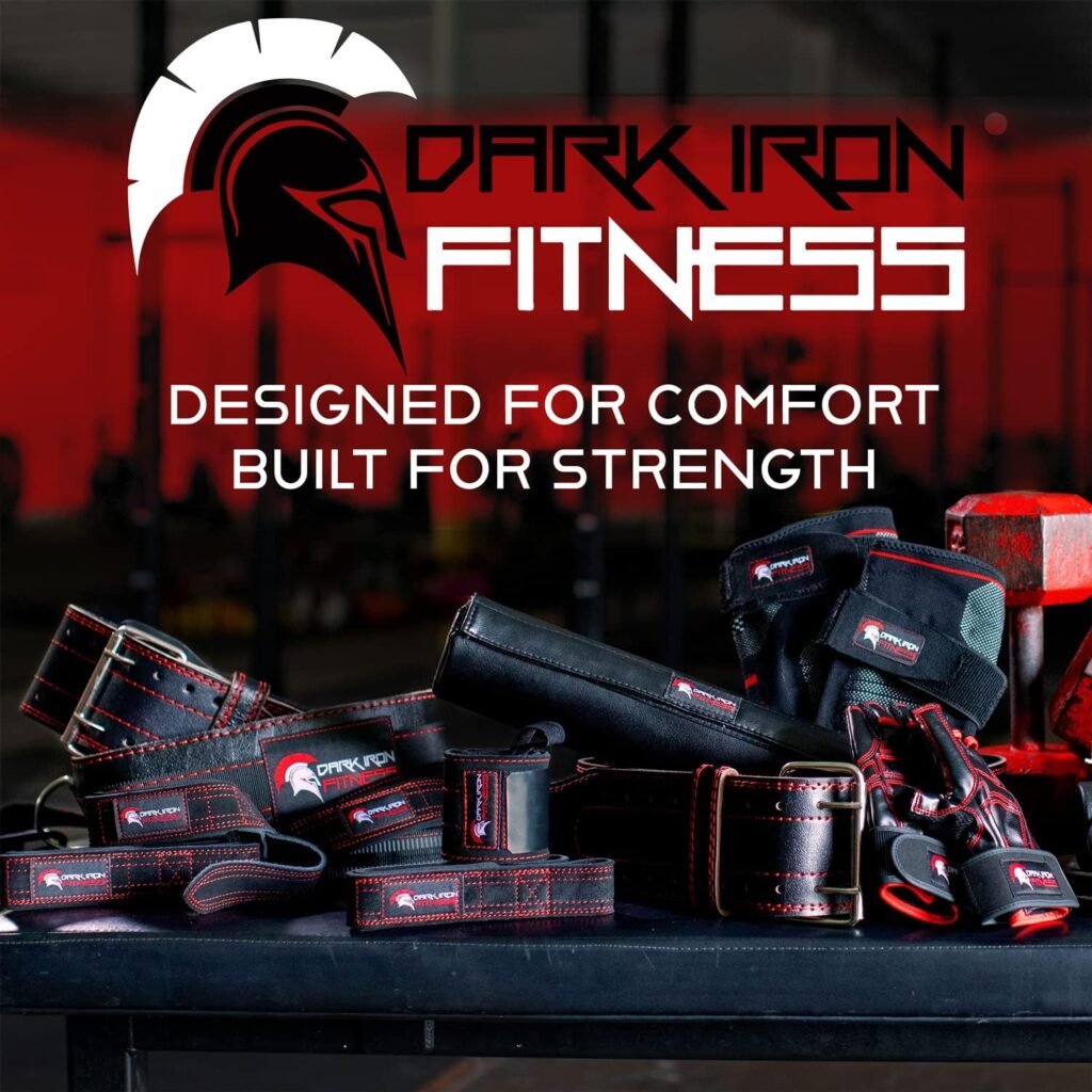 Dark Iron Fitness Weight Lifting Belt for Men  Women - 100% Leather Gym Belts for Weightlifting, Powerlifting, Strength Training, Squat or Deadlift Workout up to 600 Lbs