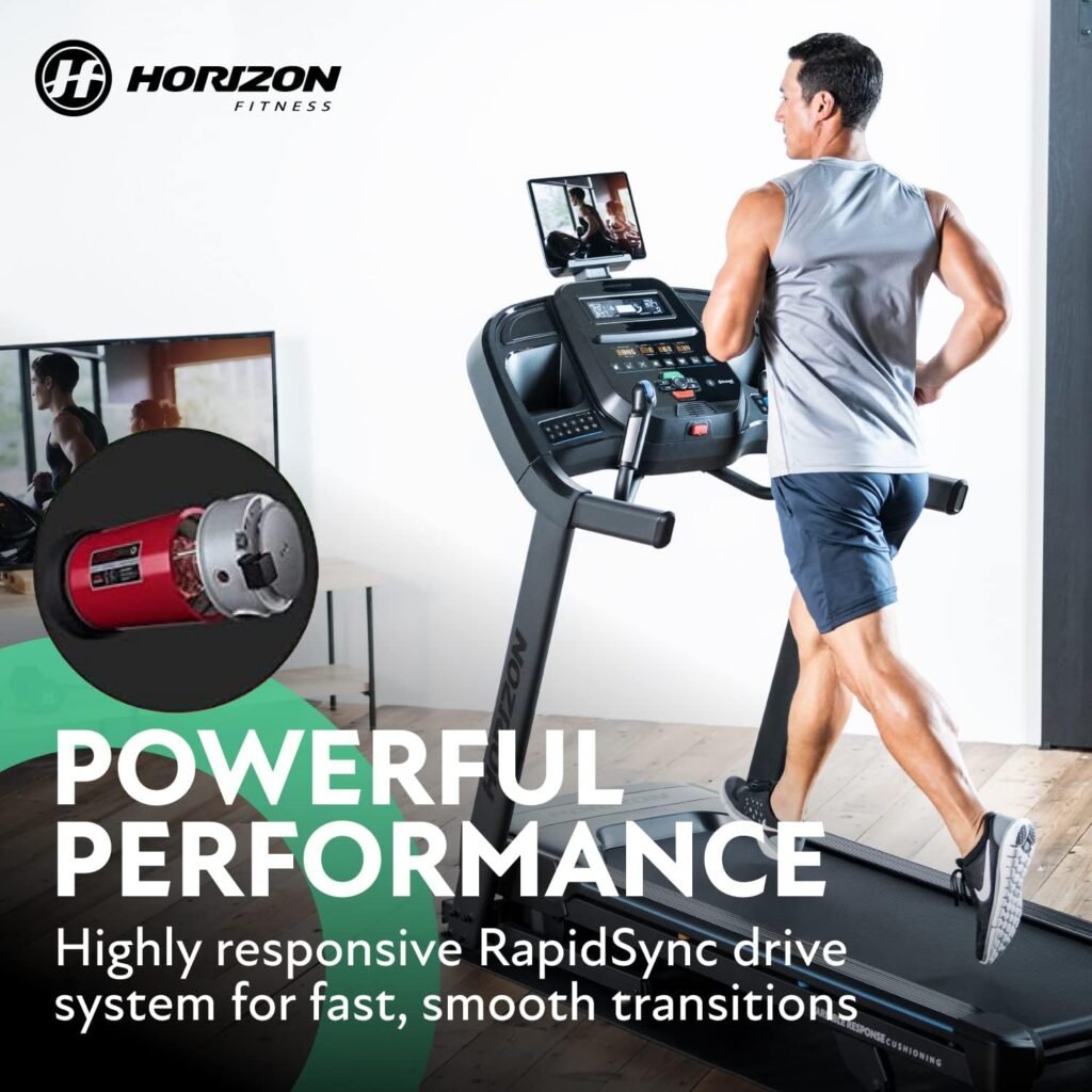 Horizon Fitness 7.0 at Studio Series Smart Treadmill with Bluetooth and Incline, Heavy Duty Folding Treadmill 325 lbs Weight Capacity, Pro Running Machine for Home Exercise and Running with Apps