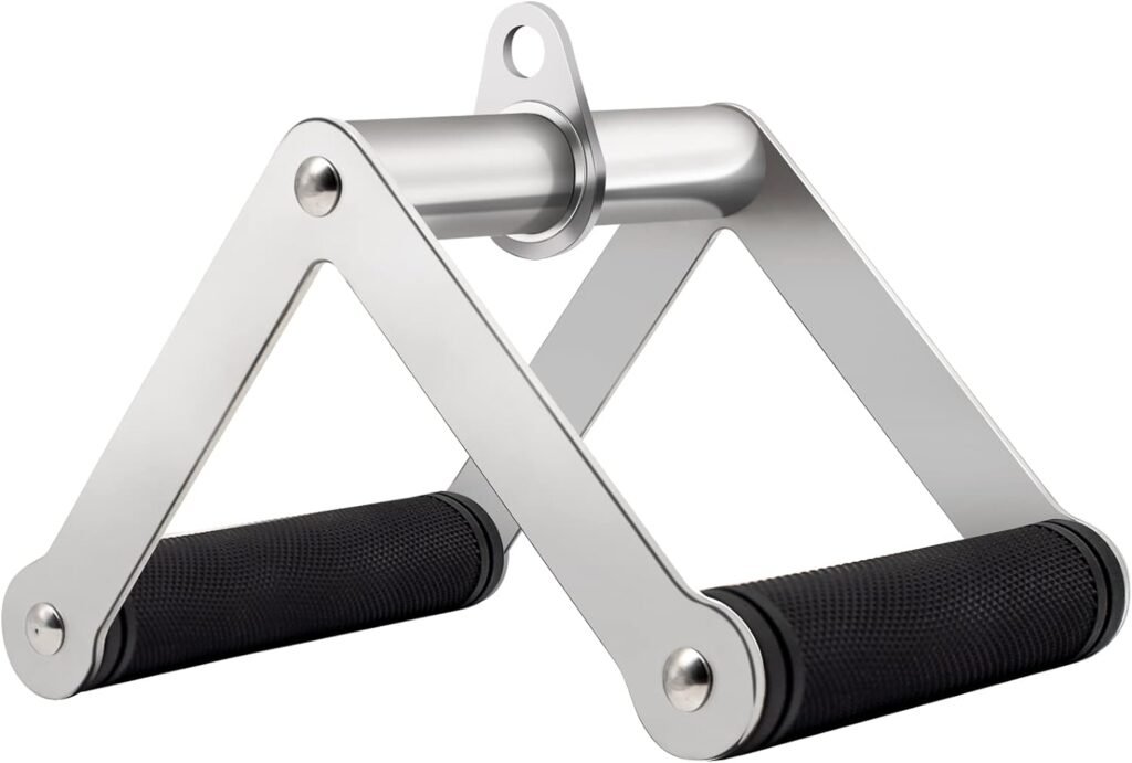 Howffite Double D Handle Cable Attachment, T Bar Row Attachment - 304 Stainless Steel, Rubber Non-Slip Grip