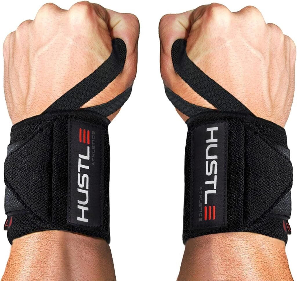 Hustle Athletics Wrist Wraps Weightlifting - Best Support For Gym  Crossfit - Brace Your Wrists To Push Heavier, Avoid Injury  Improve Your Workout Instantly - For Men  Women