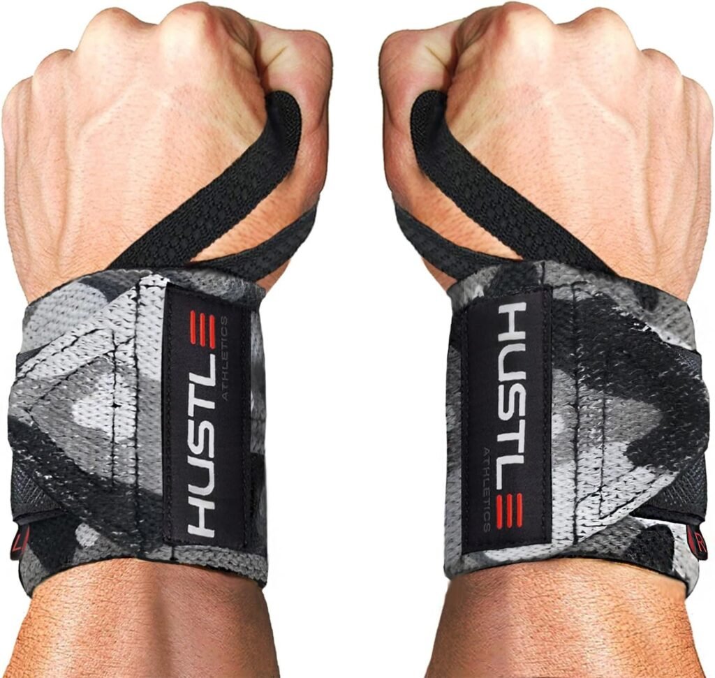 Hustle Athletics Wrist Wraps Weightlifting - Best Support For Gym  Crossfit - Brace Your Wrists To Push Heavier, Avoid Injury  Improve Your Workout Instantly - For Men  Women