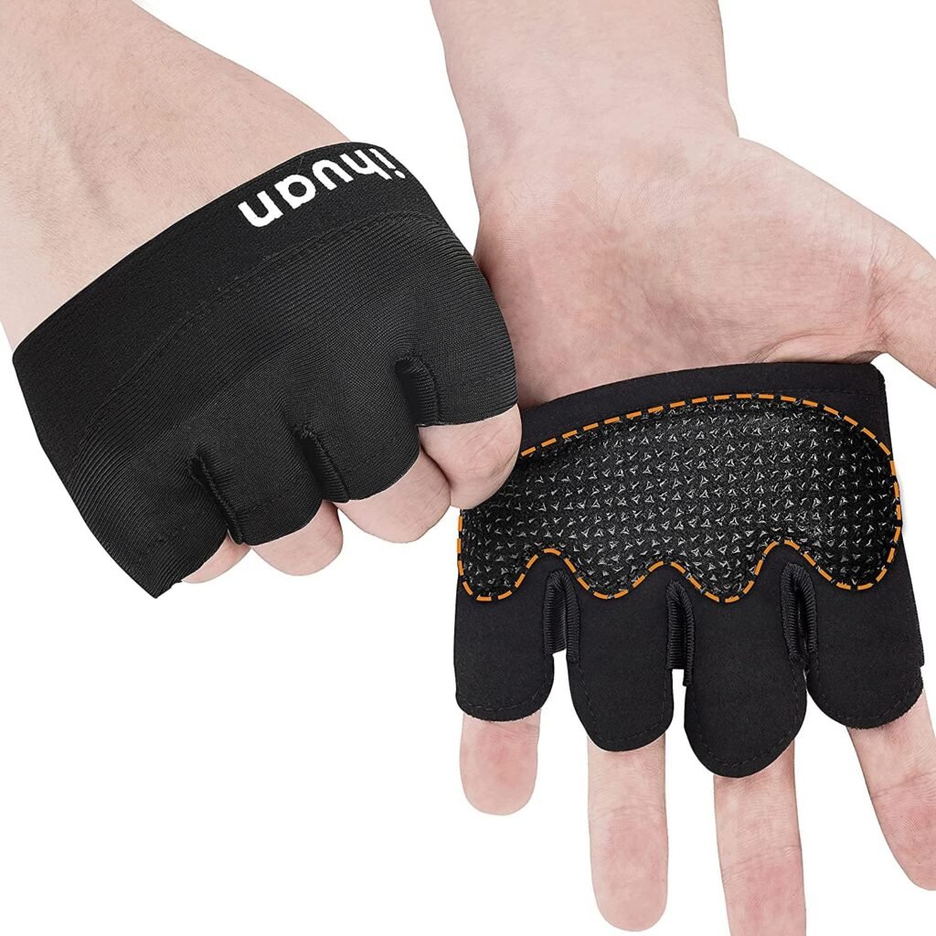 ihuan New Weight Lifting Gym Workout Gloves Men  Women, Partial Glove Just for The Calluses Spots, Great for Weightlifting, Exercise, Training, Fitness