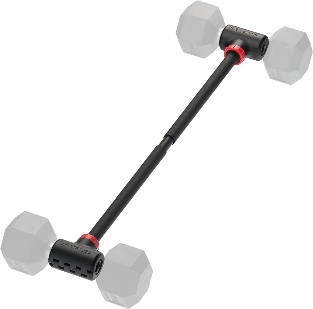 Jayflex Hyperbell Dumbbell Converter - Convert Dumbbells to Barbell Set and Kettlebell for Home Fitness - Adjustable  Up to 200 lb Capacity Weight Barbell for Weight Lifting