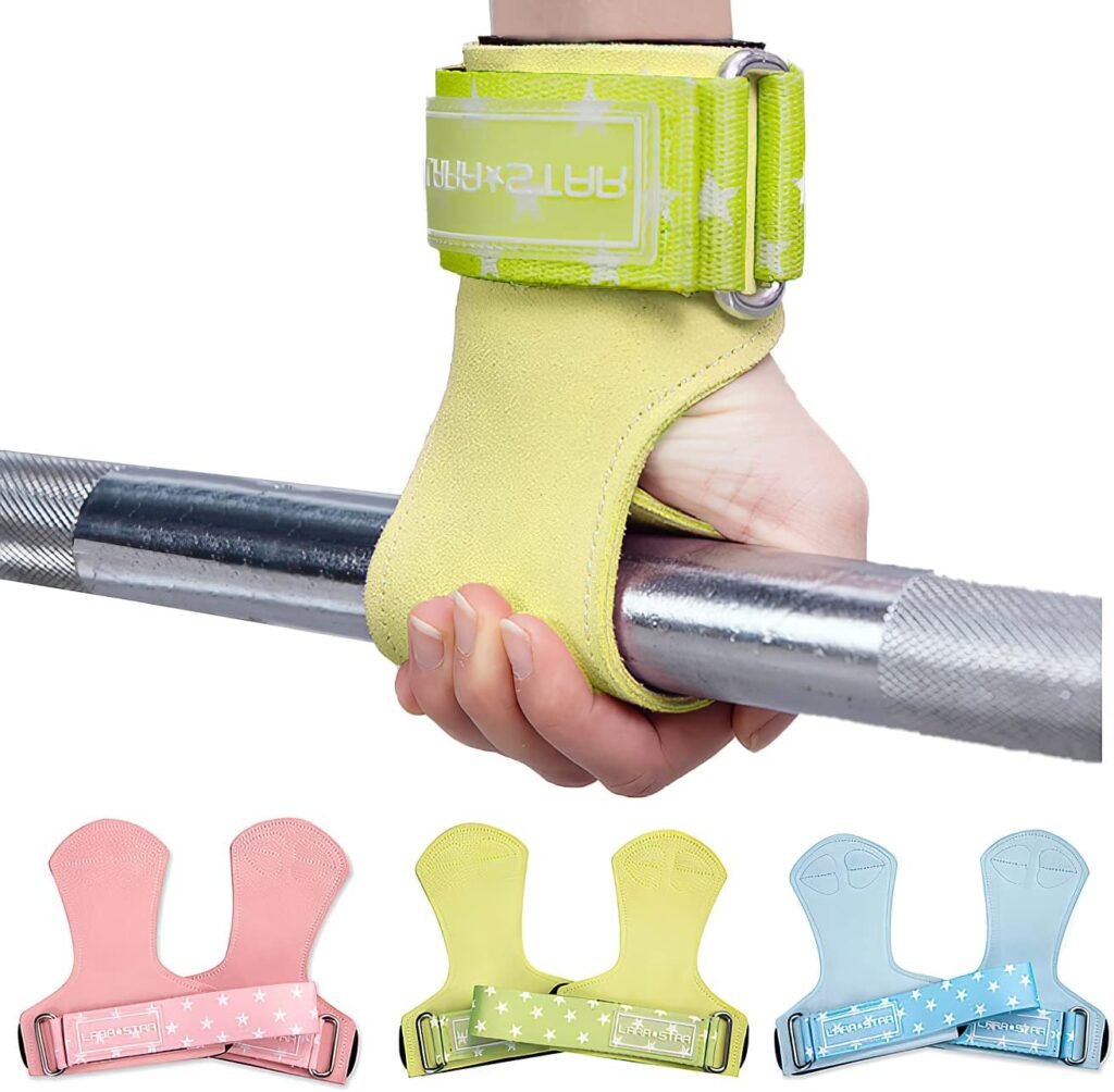 LARA STAR Weight Lifting Wrist Straps for Maximum Grip Support,Lifting Strap for Weightlifting, Gym Grips Hook for Deadlifts, Powerlifting, Heavy Shrug Women/Men