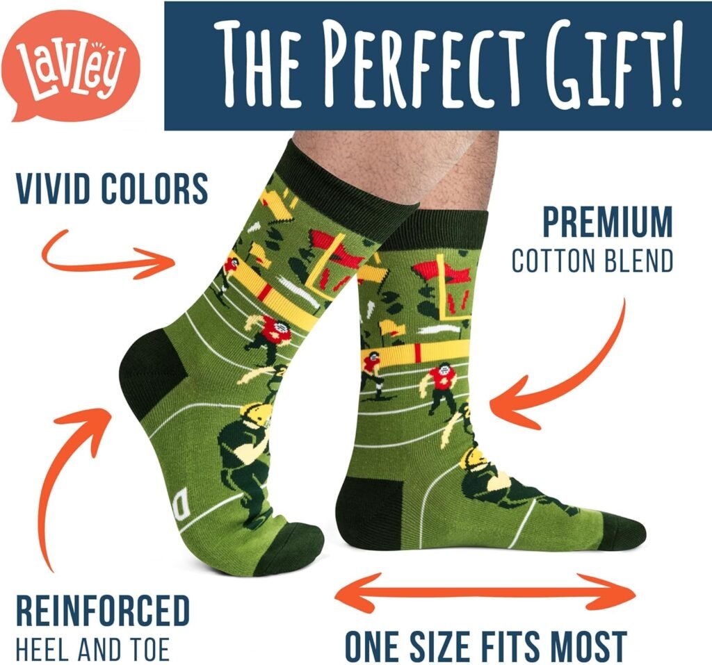 Lavley Funny Novelty Socks for Men and Teen Boys - Gifts for Dad, Husbands, Brothers, Sons for Christmas