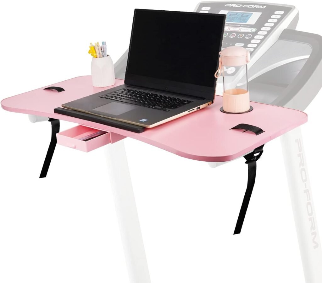 Natheeph Treadmill Desk Attachment, Ergonomic Platform for Laptops, Tablets, Notebooks and More, with Non-Slip Pads and Drawers, Suitable for Treadmills with Armrests