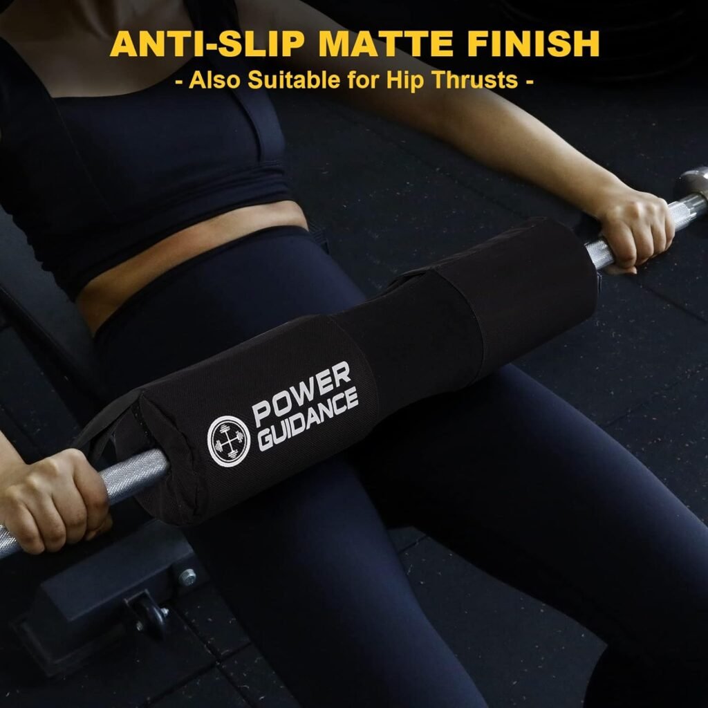 POWER GUIDANCE Barbell Squat Pad - Neck  Shoulder Protective Pad Built-in Velcro Straps and Anti-Skid Points for Squats