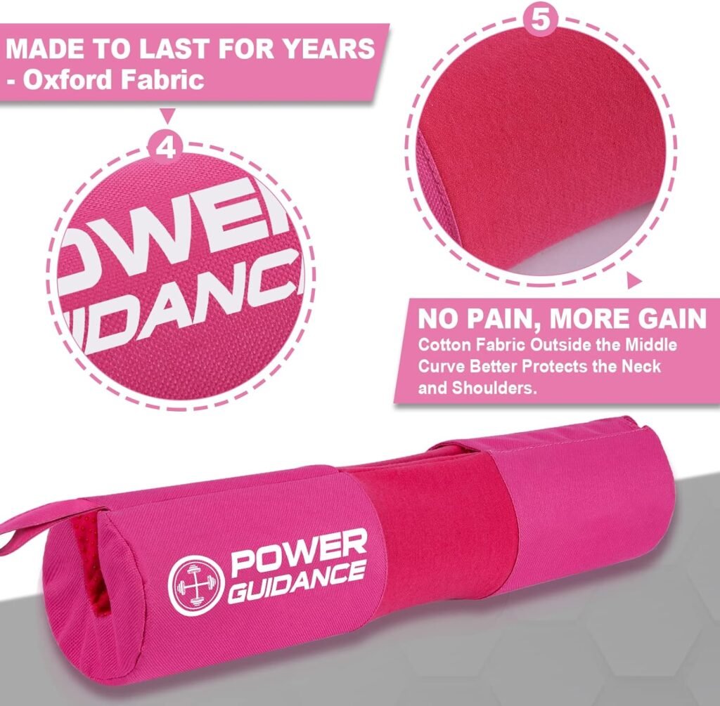 POWER GUIDANCE Barbell Squat Pad - Neck  Shoulder Protective Pad Built-in Velcro Straps and Anti-Skid Points for Squats