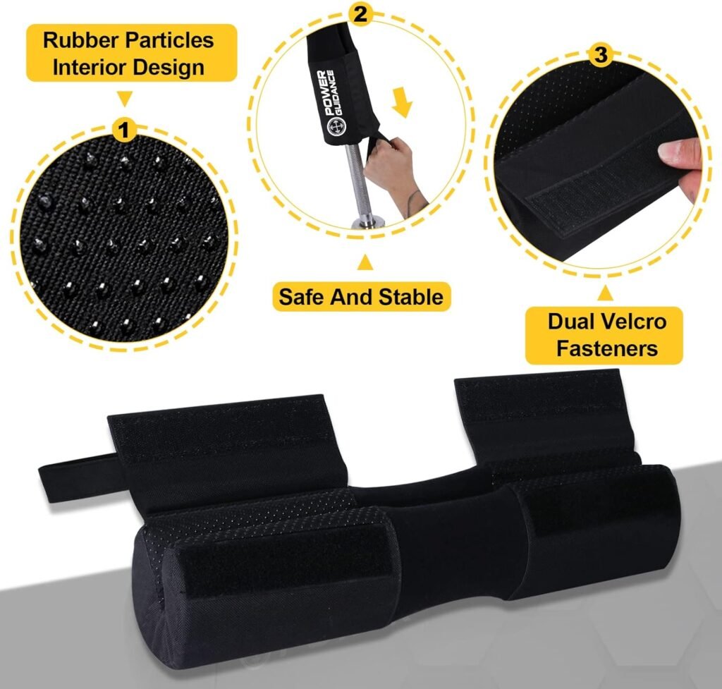 POWER GUIDANCE Barbell Squat Pad - Neck  Shoulder Protective Pad Built-in Velcro Straps and Anti-Skid Points for Squats