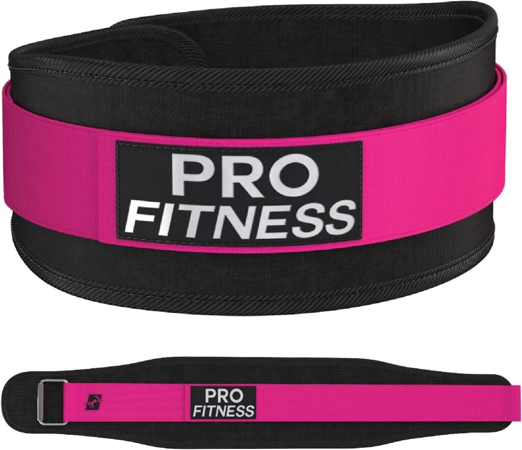 ProFitness Weight Lifting Belt for Women (4 Wide) - Comfortable Workout Weight Lifting Belt for Men - Womens Weight Lifting Belts for Squat  Deadlift Weightlifting Belt for Men Women - Back Support