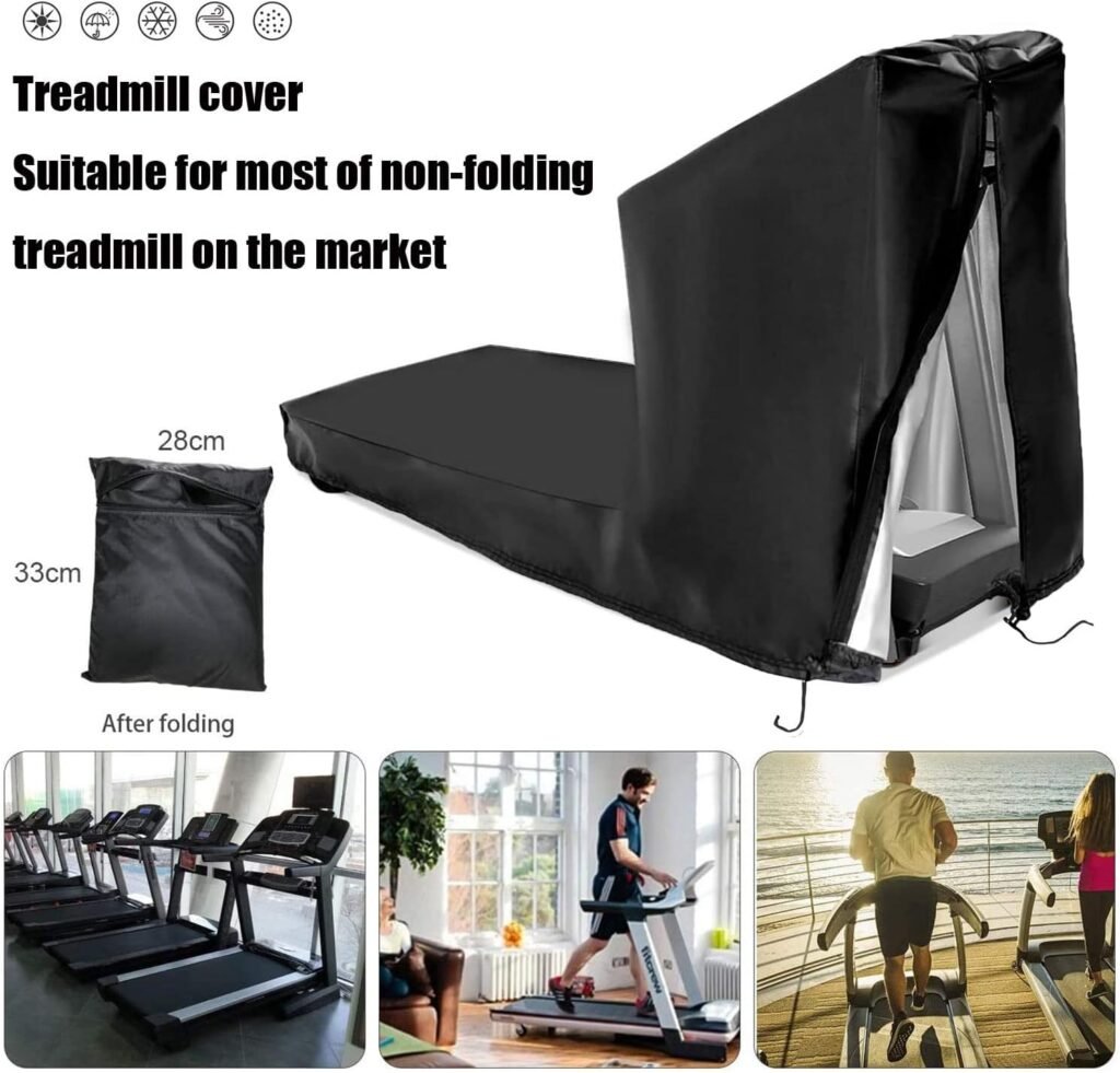 Rilime Treadmill Cover, Waterproof Running Machine Protective Cover, Dustproof Treadmill Covers with Zipper for Home Gym Indoor Outdoor(81”L x 37”W x 67”H)