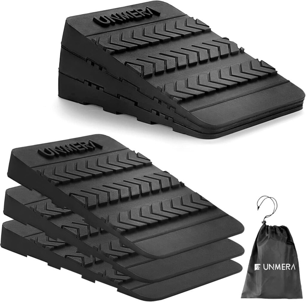 Squat Wedge Block 6PCS Adjustable Non-Slip Rubber Squat Ramp,Squat Wedge for Heel Elevated Squat,Weight Lifting,Calf Stretcher, Deadlift Squat Improve Mobility Balance and Strength Performance