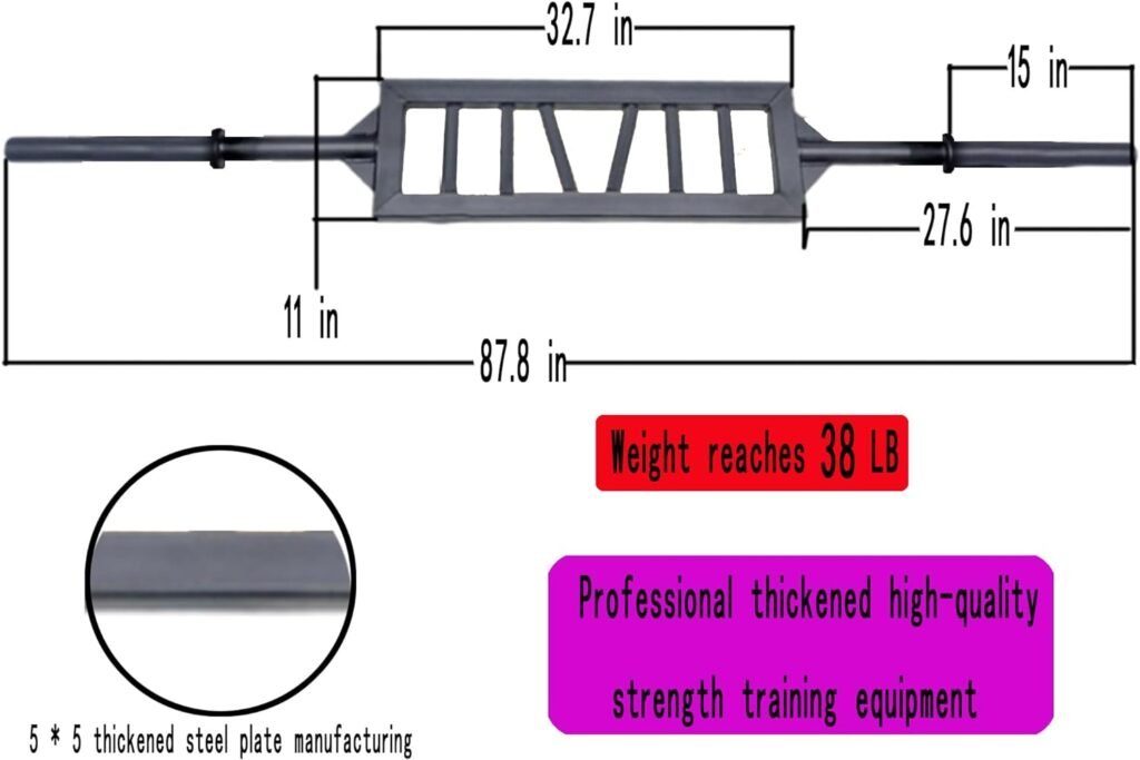 Strength Training Equipment Swiss Barbell Multi Grip Barbell: 38 lb Professional Heavy Dut