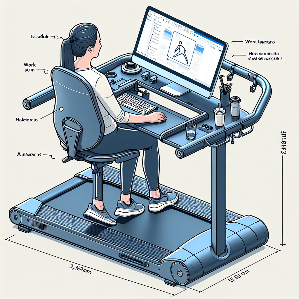 Treadmill Desk Attachment- Bamboo Workstation Stand for Laptop, Tablet and Phone with Adjustable Tray