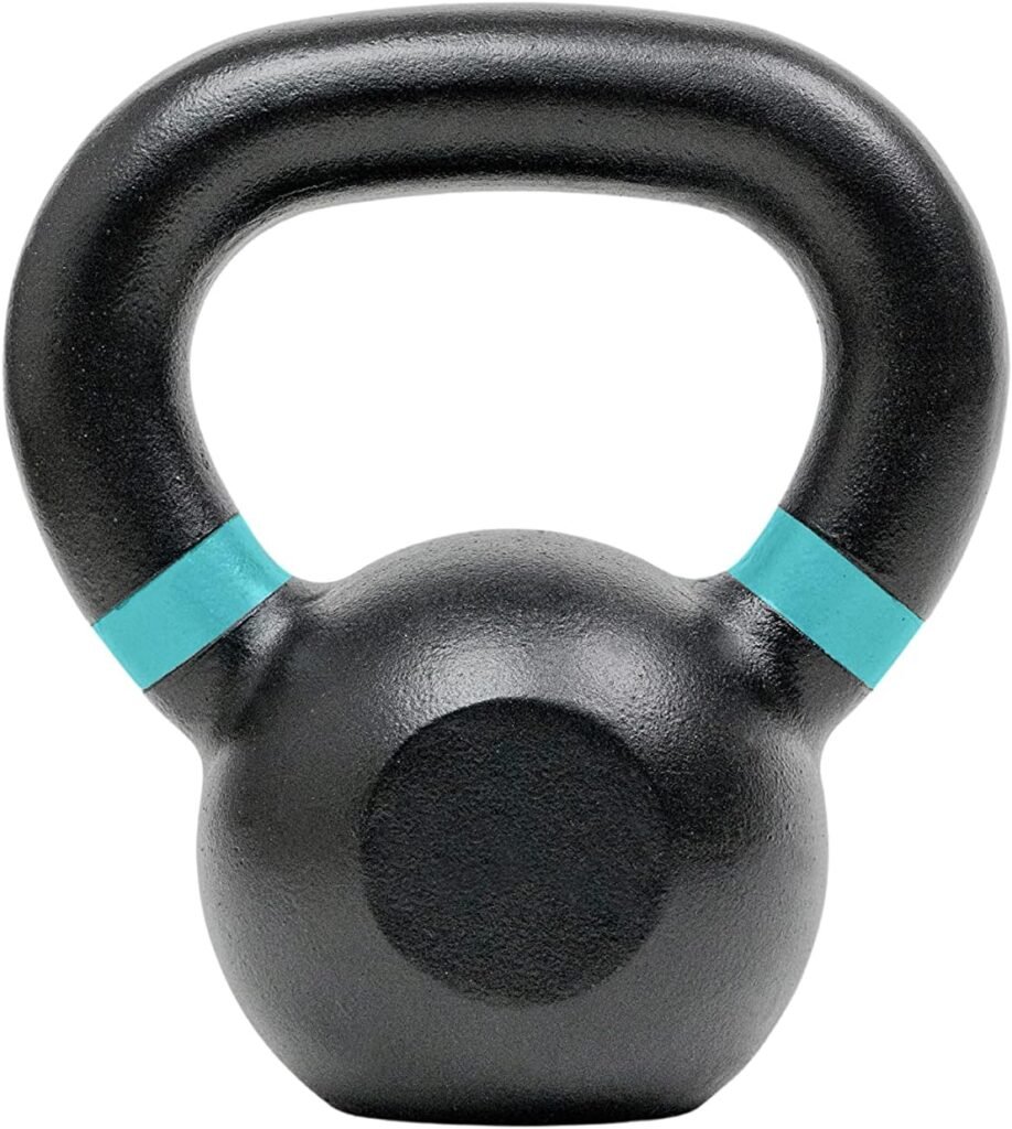 Tru Grit Fitness Cast Iron Kettlebell Weights – Easy Grip Handle – Powder Coated – Home Gym Equipment – Available Weight Sizes: 10, 12, 15, 20, 25, 26, 30, 35, 44, 53, 62, 70 lbs