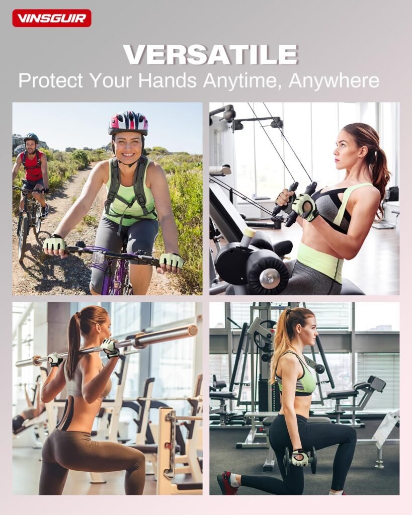 VINSGUIR Workout Gloves for Men and Women, Weight Lifting Gloves with Excellent Grip, Lightweight Gym Gloves for Weightlifting, Cycling, Exercise, Training, Pull ups, Fitness, Climbing and Rowing