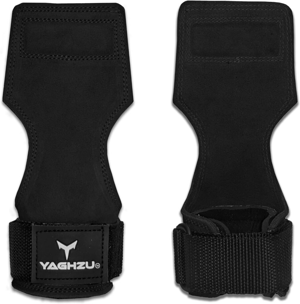 YAGHZU Weight Lifting Grips with Wrist Straps, Non Slip Lifting Straps for Weightlifting, Deadlifting, Powerlifting and Pull Ups, Padded Weight Lifting Gloves with Deadlift Straps for Women and Men