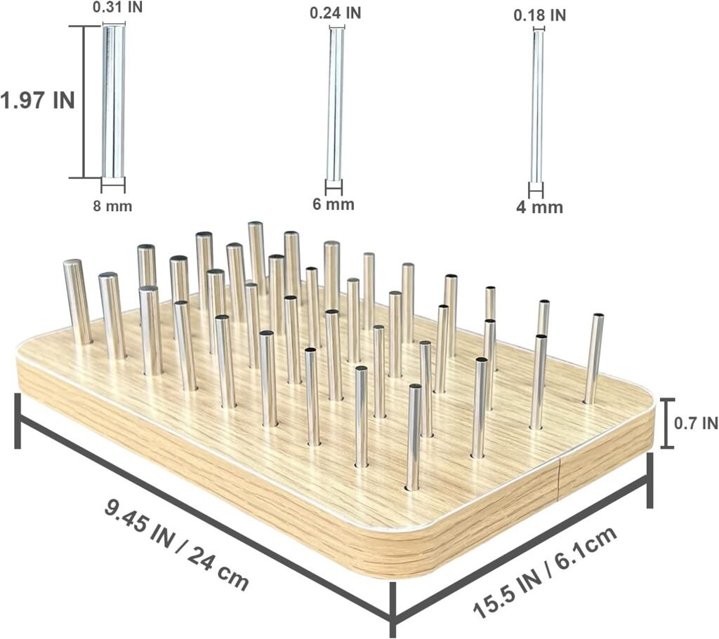 36-Hole Wooden Pegboard for Finger Dexterity, Hand Therapy Peg Board with 3 Different Diameters Round Pegs to Improve Fine Motor Coordination  Sensory Rehabilitation, Comes with 4mm/6mm/8mm Pegs