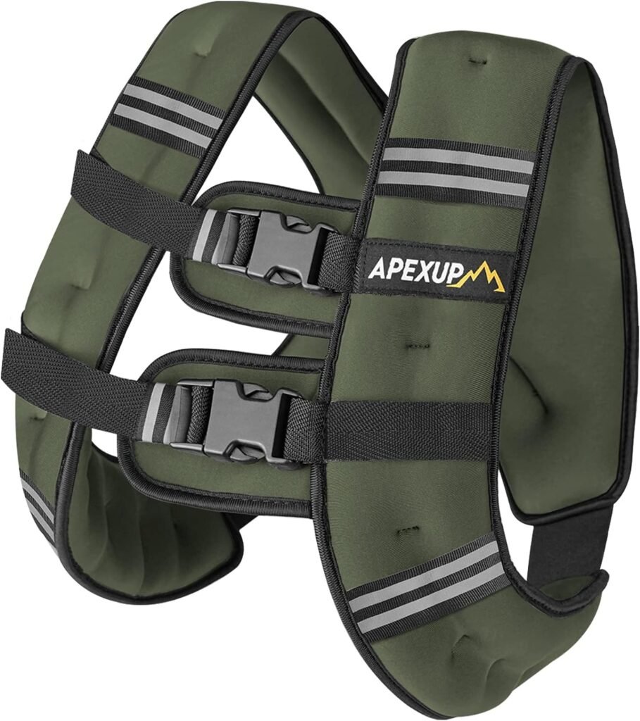 APEXUP Weighted Vest Men 5lbs/10lbs/15lbs/20lbs/25lbs/30lbs Weights with Reflective Stripe, Weighted vest for Women Workout Equipment for Strength Training Running