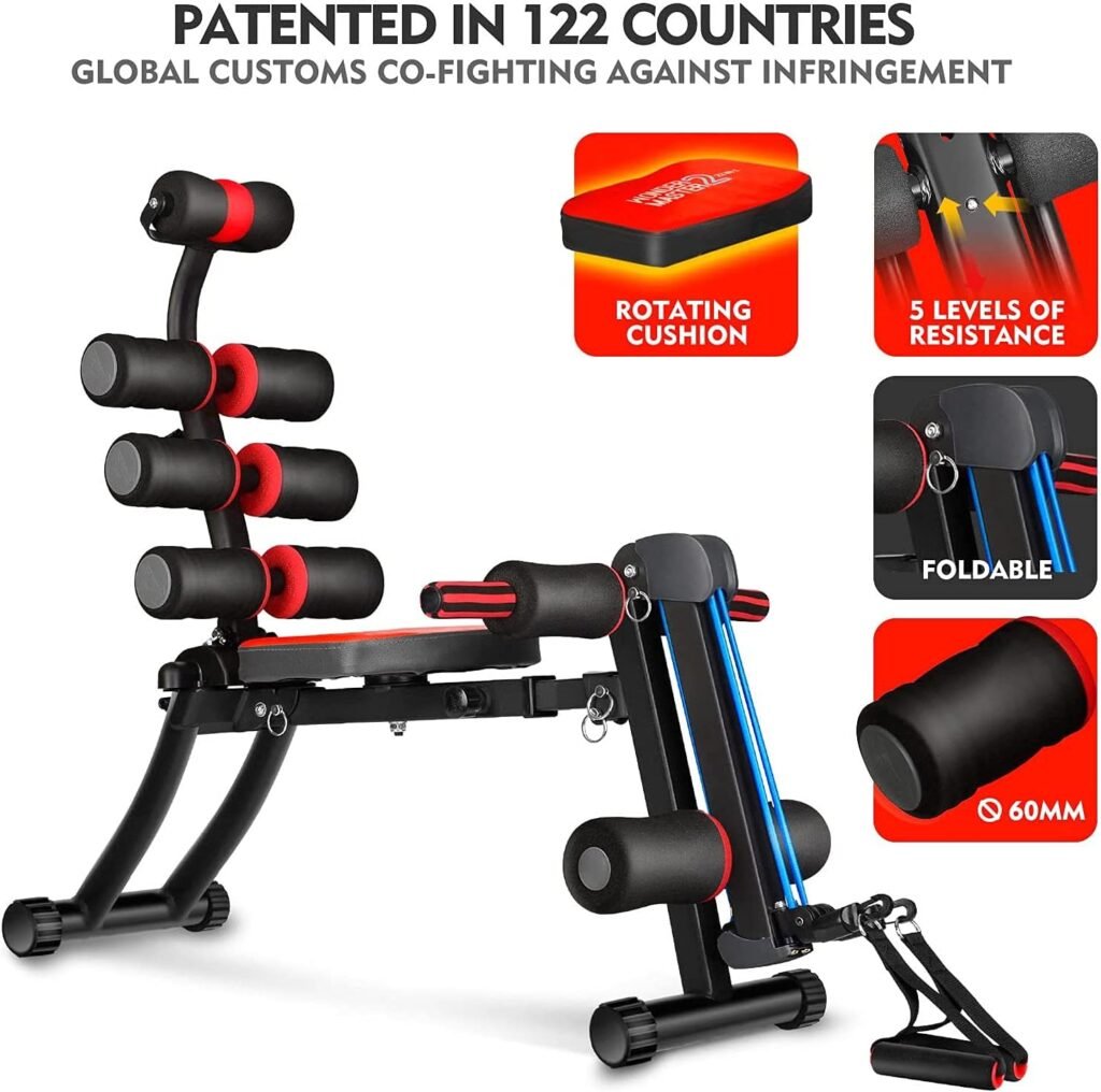 BODY RHYTHM 22 in 1 Wonder Master Core  Abdominal Workout Equipment, Foldable  Adjustable Rowing Machine, Core Strength Training Abdominal Exercise Trainers with 22 Ways to Exercise for Home Gym.