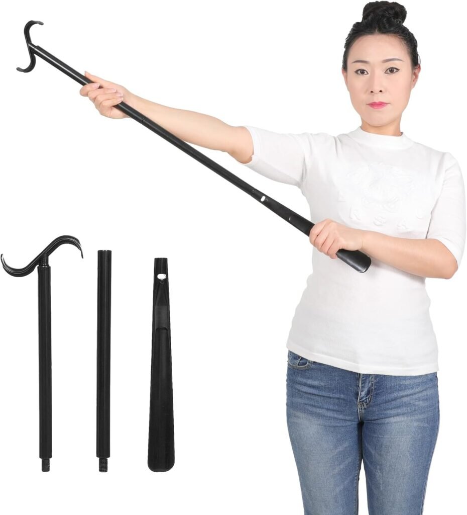 FANWER Shoulder Wand - Rotator Cuff Exercise Equipment for Physical Therapy and Rehabilitation - Portable Shoulder Stretcher Stick with Hook, 33.5, Sturdy and Black - Exercise Wand for Shoulders.