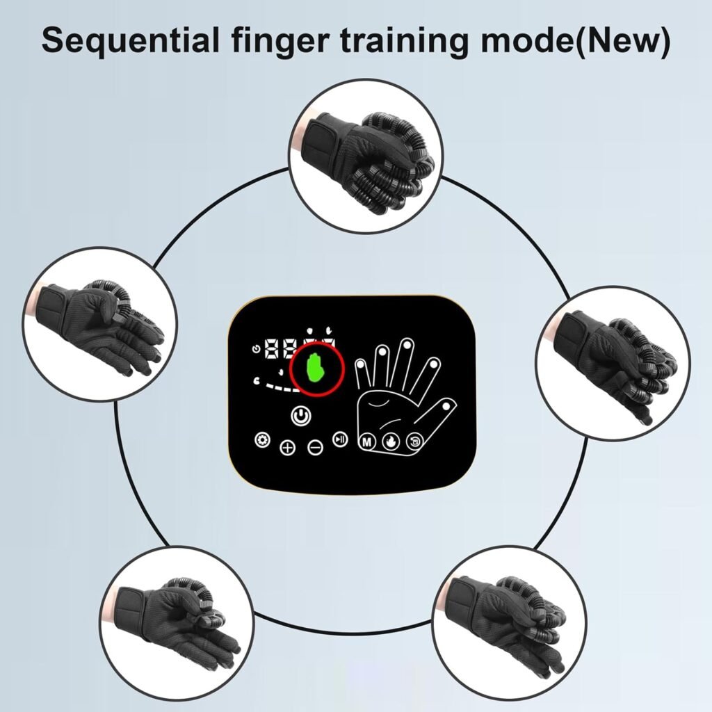 Finger Heating Rehabilitation Gloves, Robotic Hand for Stroke Patients, Finger and Hand Function Rehabilitation, Fingers Massage, Hand Therapy Machine, Robot Heating Gloves.