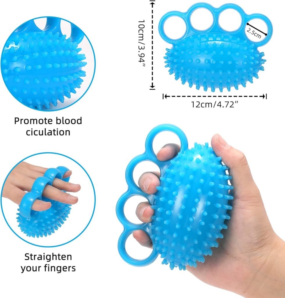 Hand Exercise Ball Finger Therapy Ball - Grip Strengthening Improve Flexibility Squeeze Stress Relief Balls, Resistance Strength Trainer for Wrist