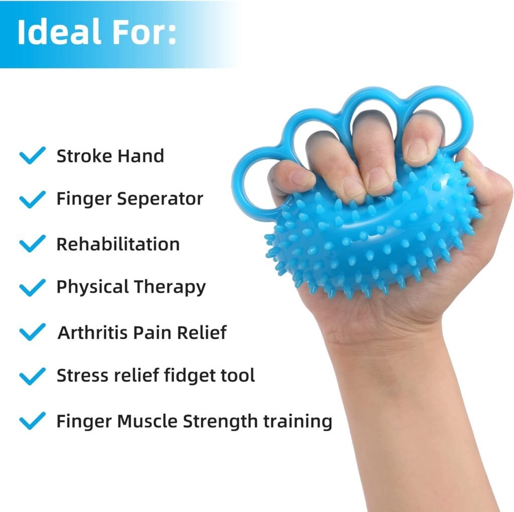 Hand Exercise Ball Finger Therapy Ball - Grip Strengthening Improve Flexibility Squeeze Stress Relief Balls, Resistance Strength Trainer for Wrist