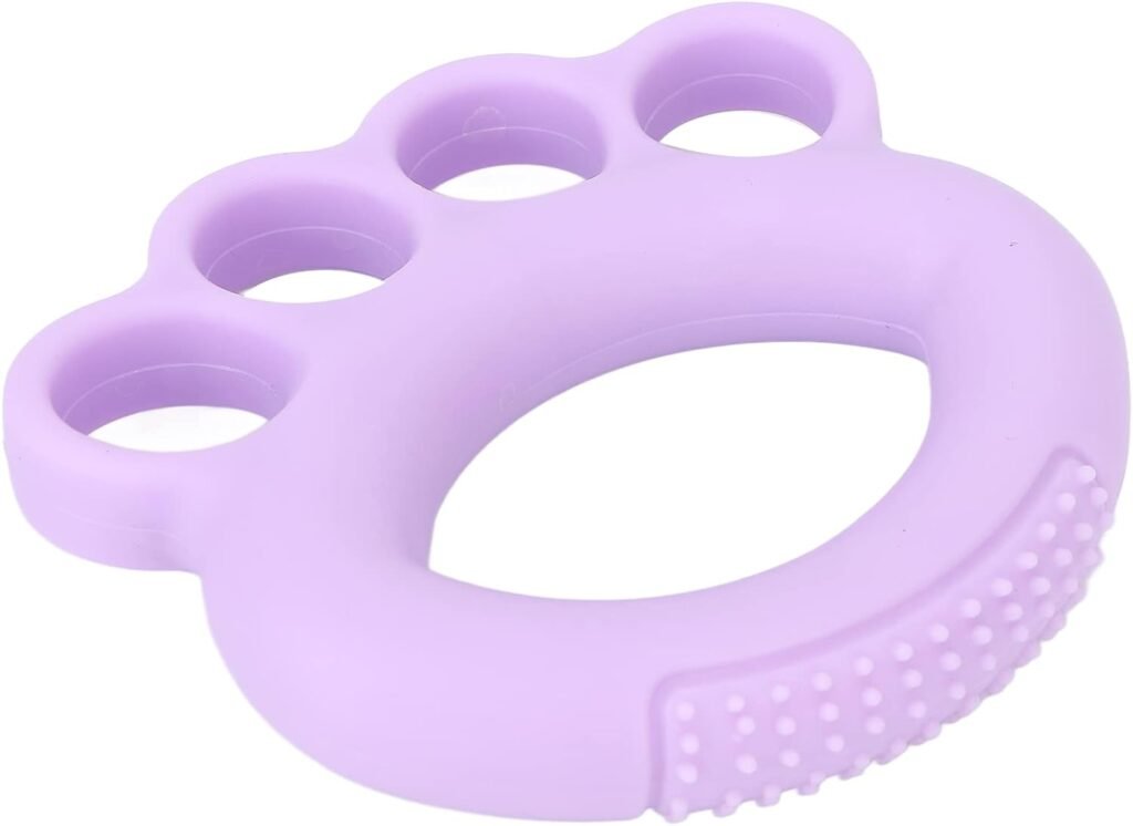 Hand Recovery Strengthener Tool, Rehabilitation physiotherapy training, Relieve Hand Cramps, Finger Holes Grip Exerciser, Purple 50LB