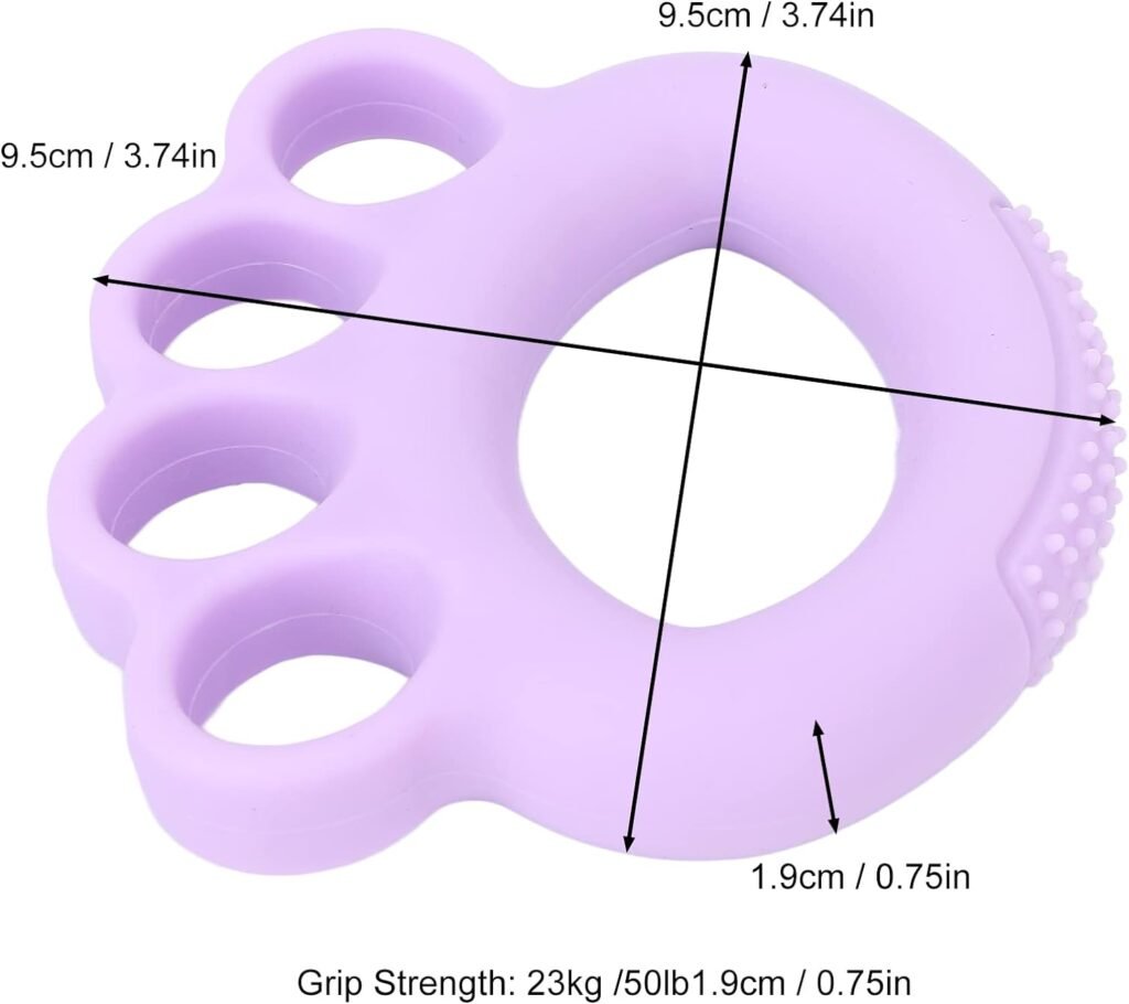 Hand Recovery Strengthener Tool, Rehabilitation physiotherapy training, Relieve Hand Cramps, Finger Holes Grip Exerciser, Purple 50LB