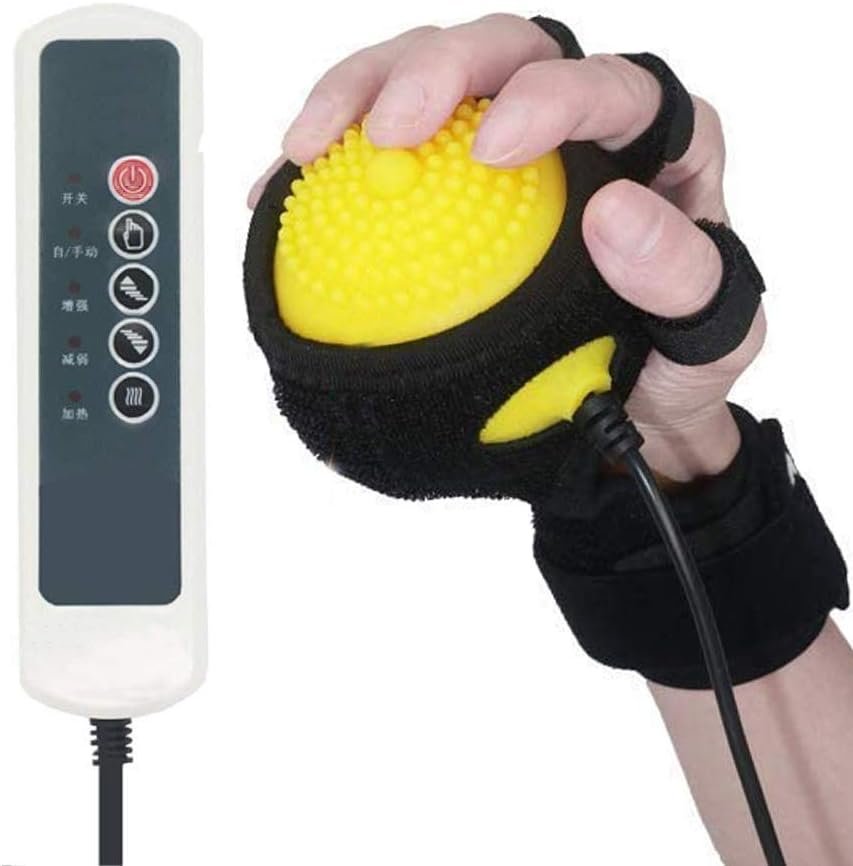 Healsmile® Electric Hot Compress Stroke Hemiplegia Fingers Recovery Massager Infrared Therapy Ball Finger Massage Rehabilitation 110V-240V Passive Training Finger Flexion Correction