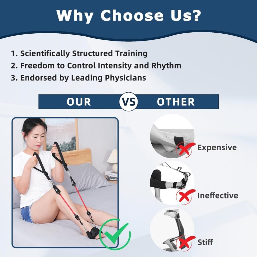 JFMkaer Knee Replacement Recovery Aids, Hip/Knee Rehabilitation Equipment After Knee Surgery - Leg Stretcher Exercise Improve Mobility and Flexibility for Knee Pain