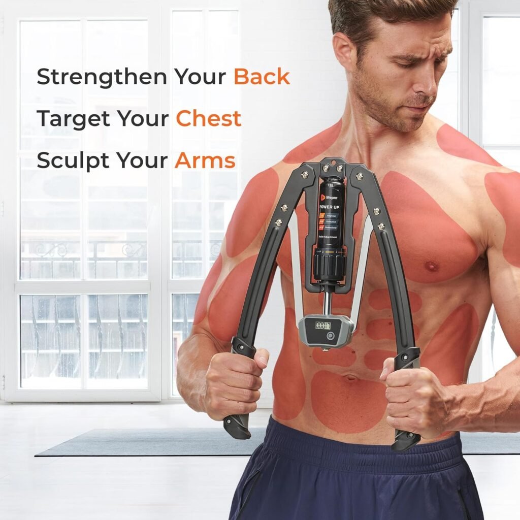Lifepro Twister Arm Exerciser - Compact  Travel-Friendly Arm, Back, Shoulders, and Chest Workout Equipment - Hydraulic Chest Expander and Arm Workout Machine with 22