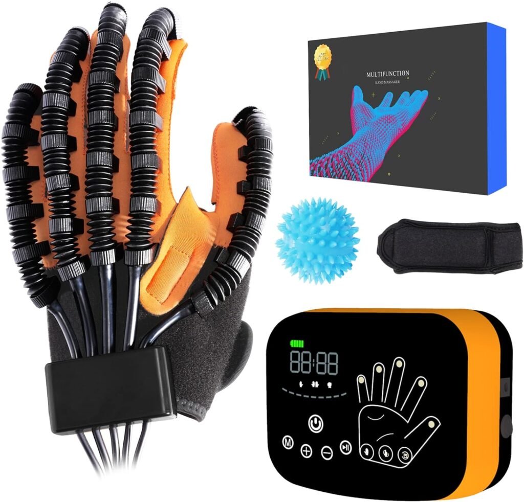 MZU Upgraded Hand Function Workout Recovery Device,Ahrthritis Hemiplegia Stroke Cerebral Palsy Patients Rehabilitation Robot Gloves,Physiotherapy Rehab Trainer,Massager Machine Orthosis Products