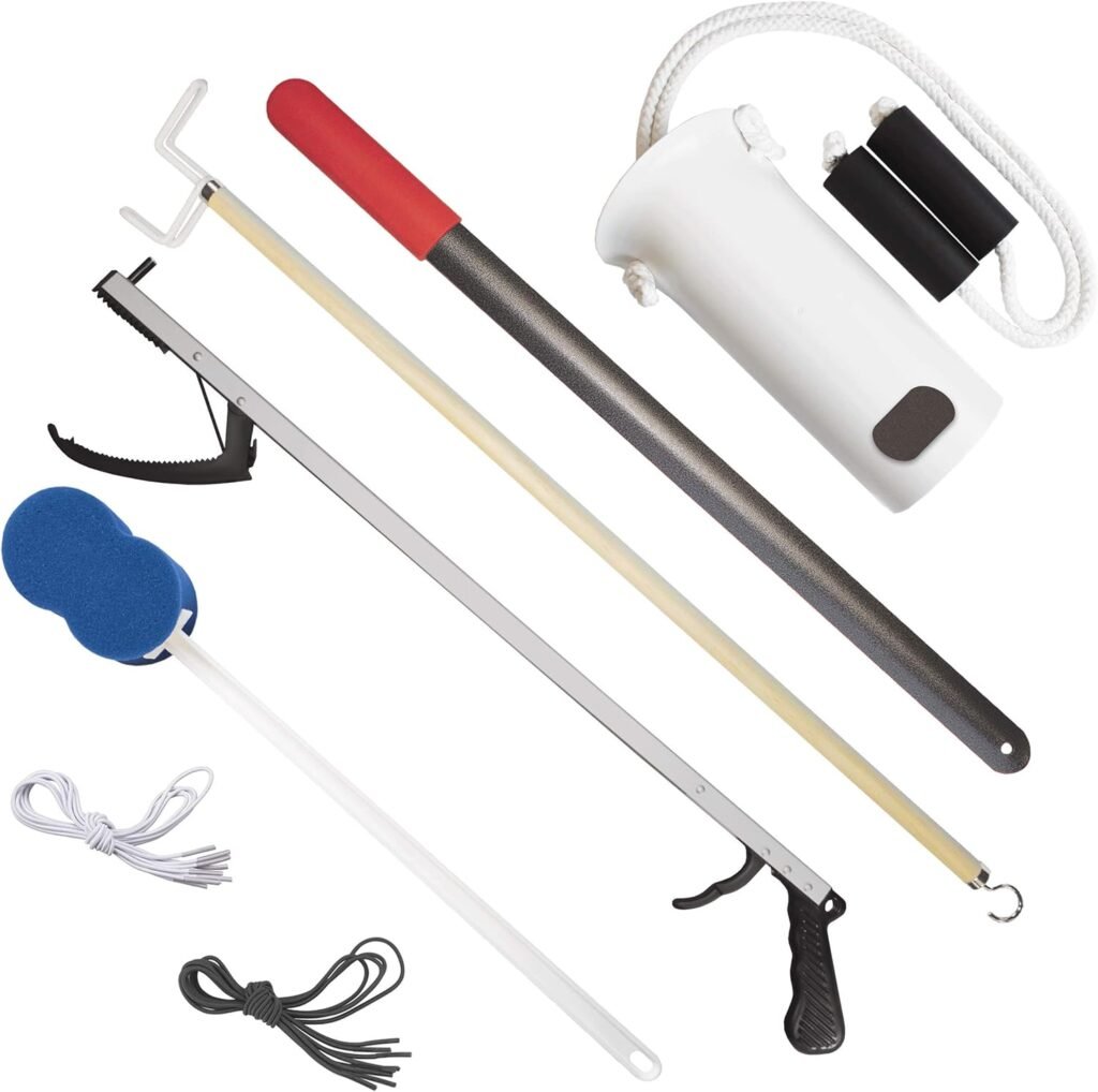 Rehabilitation Advantage Premium Hip/Knee Replacement Kit - 7 Pieces, Includes 26 Reacher