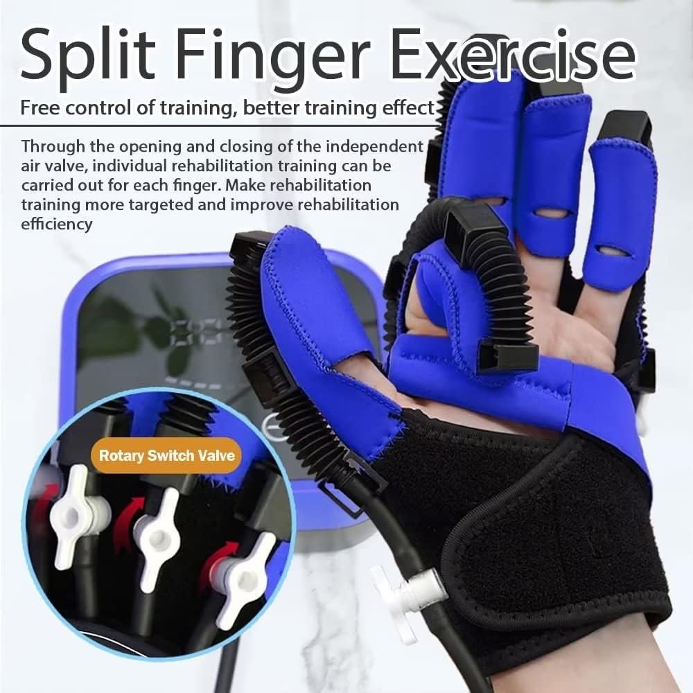 Rehabilitation Robot Gloves Stroke Hand Therapy Recovery Equipment Hemiplegia Finger Orthosis Exerciser Trainer with USB Chargeable and Strength Adjustment for Arthritis Patient Physical Therapy