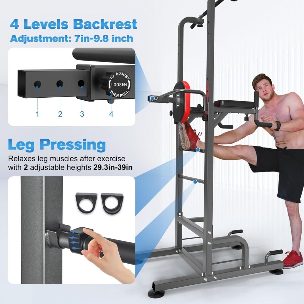 RELIFE REBUILD YOUR LIFE Power Tower Pull Up Bar Station Workout Dip ...