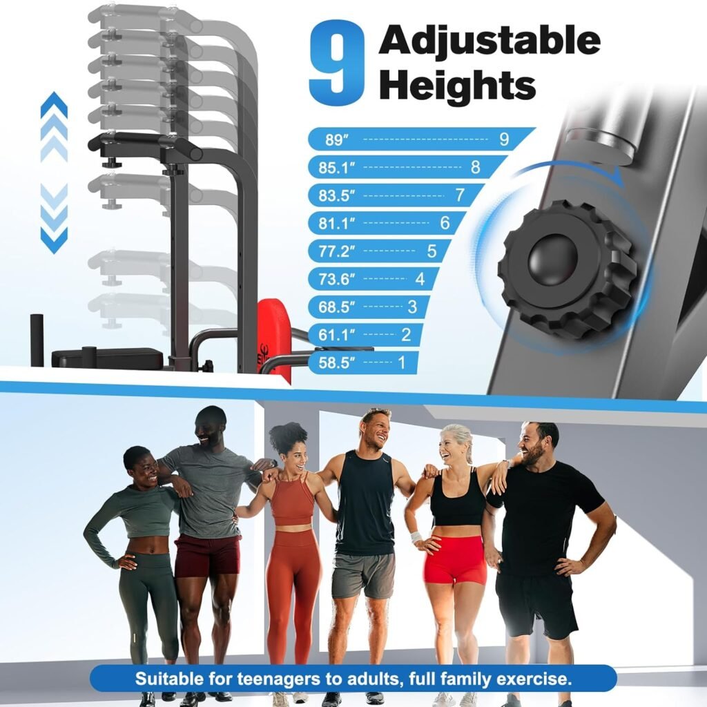 RELIFE REBUILD YOUR LIFE Power Tower Pull Up Bar Station Workout Dip Station for Home Gym Strength Training Fitness Equipment Newer Version,450LBS.
