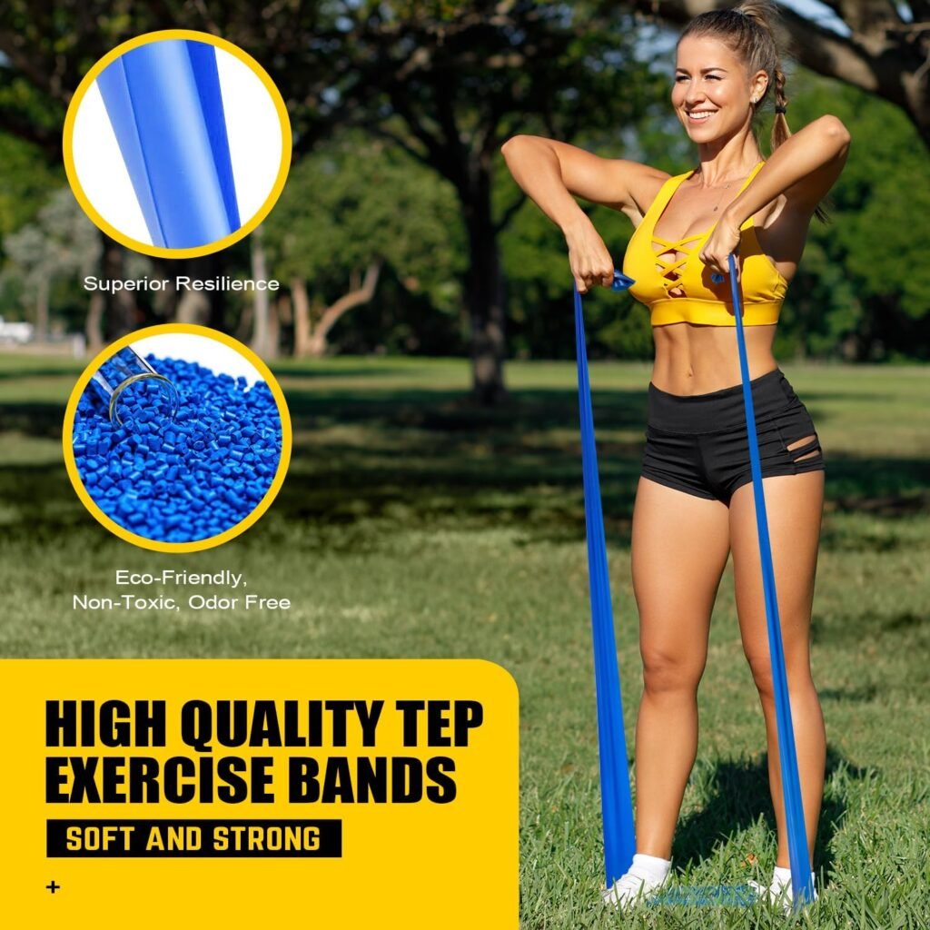 Resistance Bands, Exercise Bands, Physical Therapy Bands for Strength Training, Yoga, Pilates, Stretching, Stretch Elastic Band with Different Strengths, Workout Bands for Home Gym