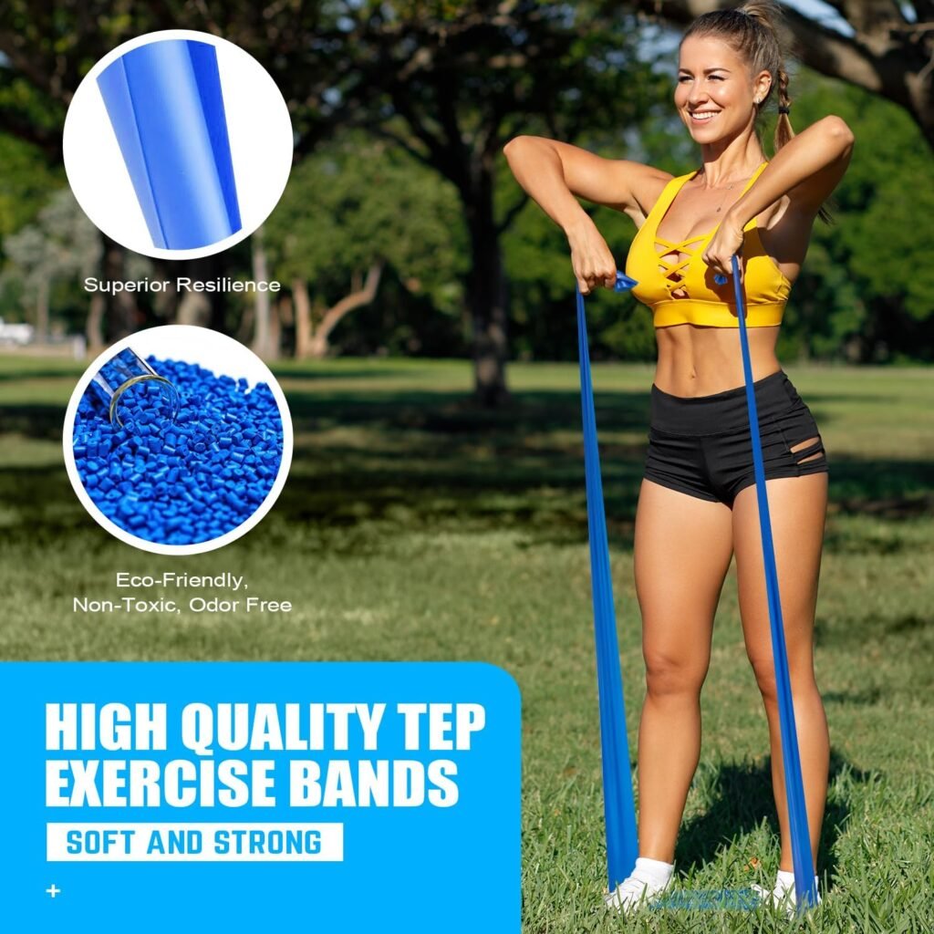 Resistance Bands, Exercise Bands, Physical Therapy Bands for Strength Training, Yoga, Pilates, Stretching, Stretch Elastic Band with Different Strengths, Workout Bands for Home Gym
