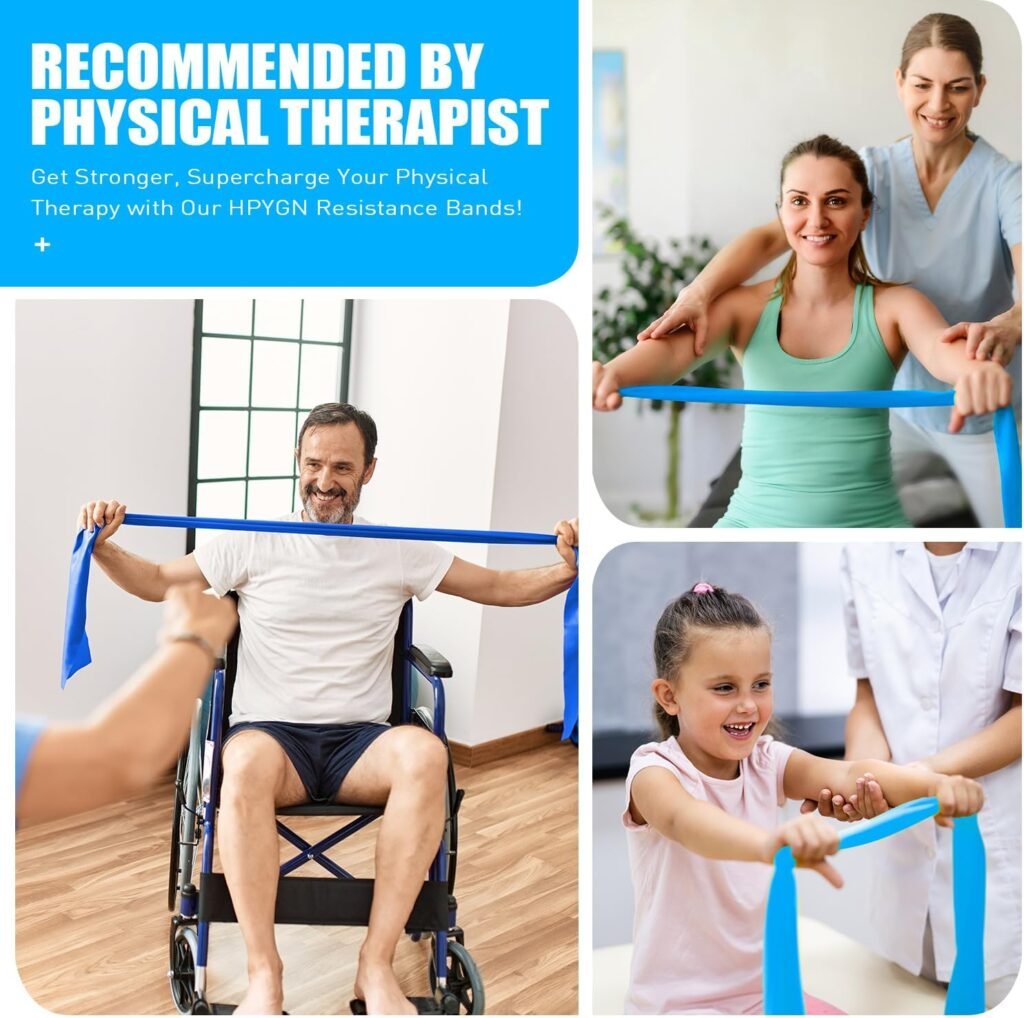 Resistance Bands, Exercise Bands, Physical Therapy Bands for Strength Training, Yoga, Pilates, Stretching, Stretch Elastic Band with Different Strengths, Workout Bands for Home Gym