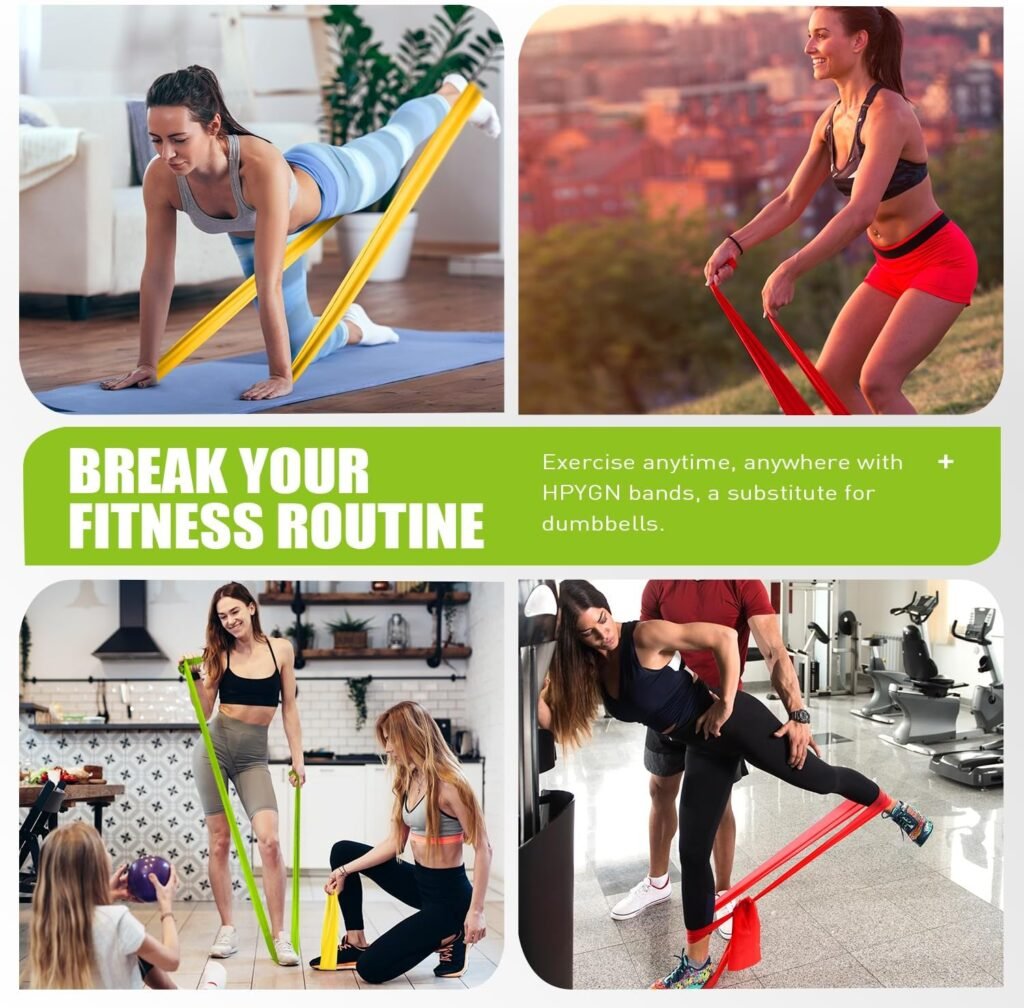Resistance Bands, Exercise Bands, Physical Therapy Bands for Strength Training, Yoga, Pilates, Stretching, Stretch Elastic Band with Different Strengths, Workout Bands for Home Gym