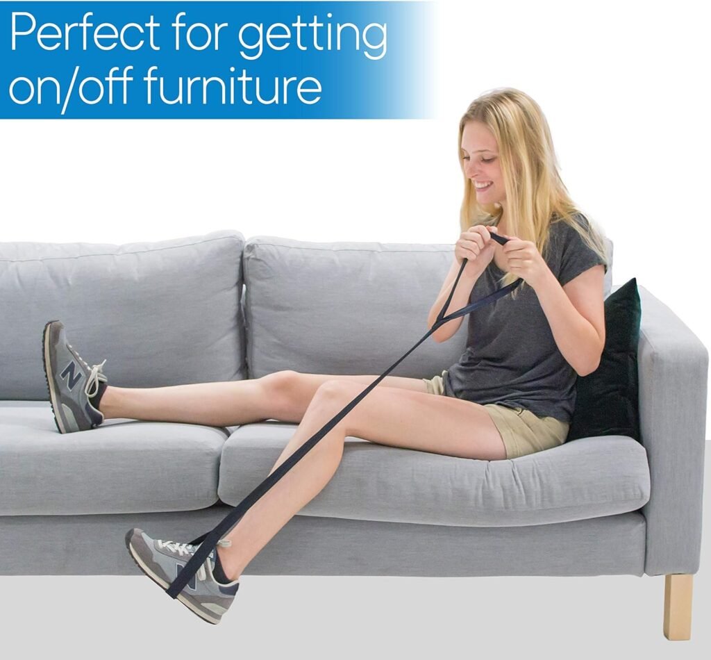 RMS 35 Inch Long Leg Lifter - Durable  Rigid Hand Strap  Foot Loop - Ideal Mobility Tool for Wheelchair, Hip  Knee Replacement Surgery