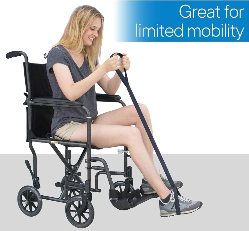 RMS 35 Inch Long Leg Lifter - Durable  Rigid Hand Strap  Foot Loop - Ideal Mobility Tool for Wheelchair, Hip  Knee Replacement Surgery